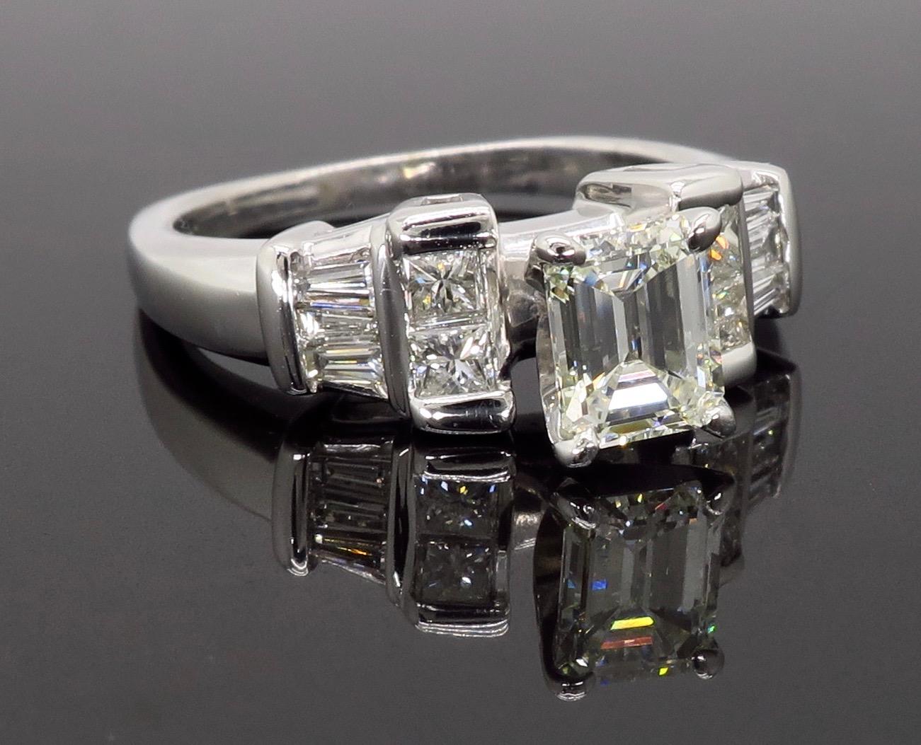Emerald Cut Diamond Engagement Ring 6