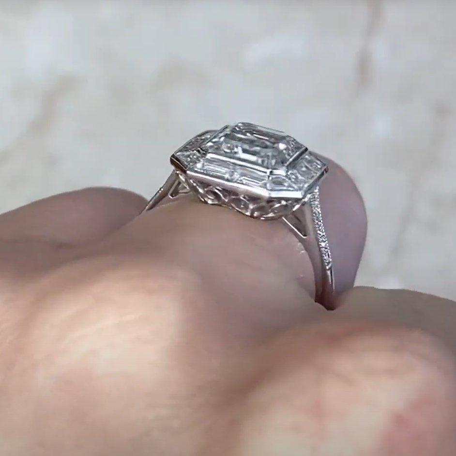 Emerald-Cut Diamond Engagement Ring (GIA Approx. 3.00-Carats), Platinum In Excellent Condition For Sale In New York, NY