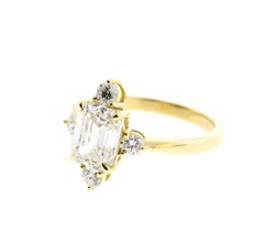 Emerald Cut Diamond Engagement Ring in Yellow Gold 'GIA'