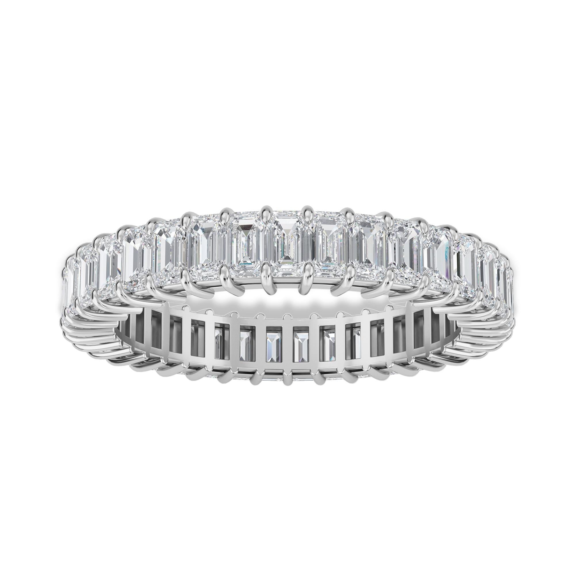 Emerald Cut Diamond Eternity Band, 2.17 Total Carat In New Condition For Sale In Cedarhurst, NY