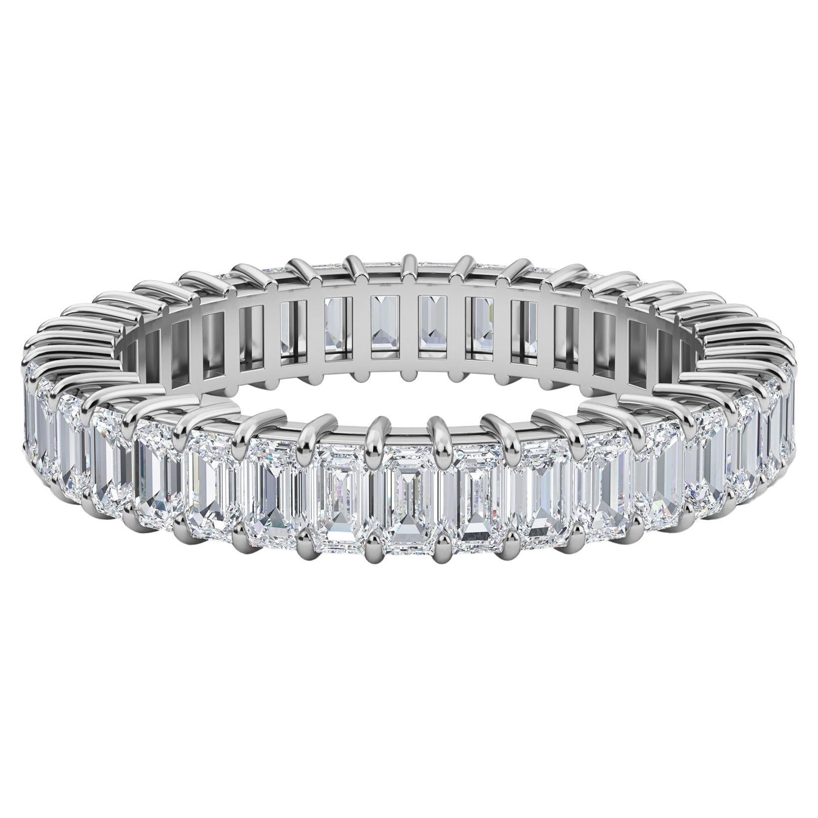 Bracelet d'éternité en diamants taille émeraude de 2,17 carats au total