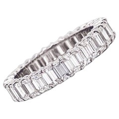 Emerald Cut Diamond Eternity Band 3.07 Total Carat