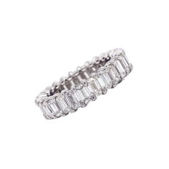 Emerald Cut Diamond Eternity Band 3.93 Total Carat