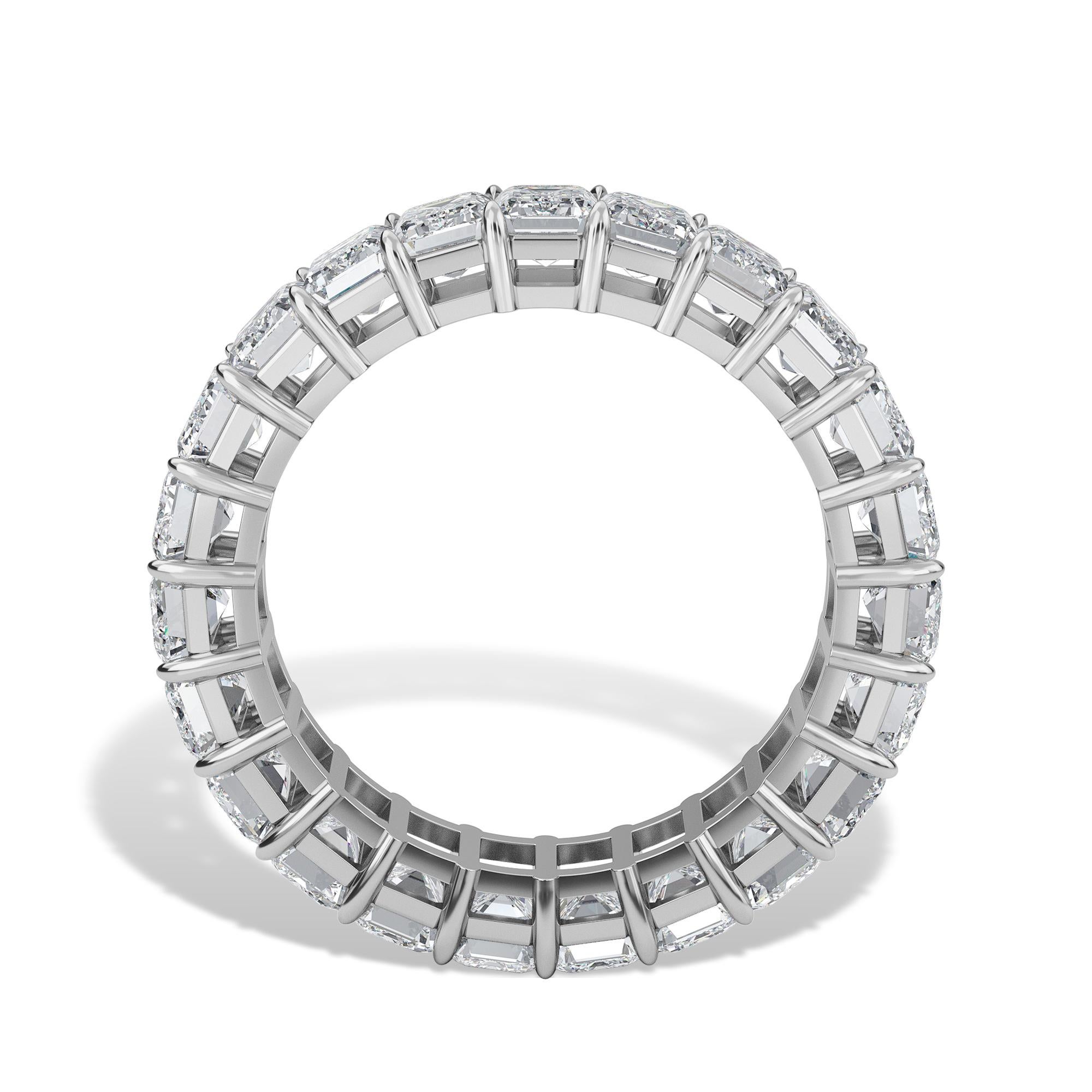 Emerald Cut Diamond Eternity Band, 5.67 Total Carat Weight In New Condition In Cedarhurst, NY