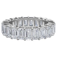 Emerald Cut Diamond Eternity Band, 5.67 Total Carat Weight