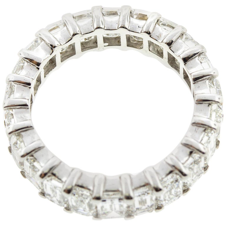 Emerald Cut Diamond Eternity Band 6.65 Carat For Sale at 1stDibs
