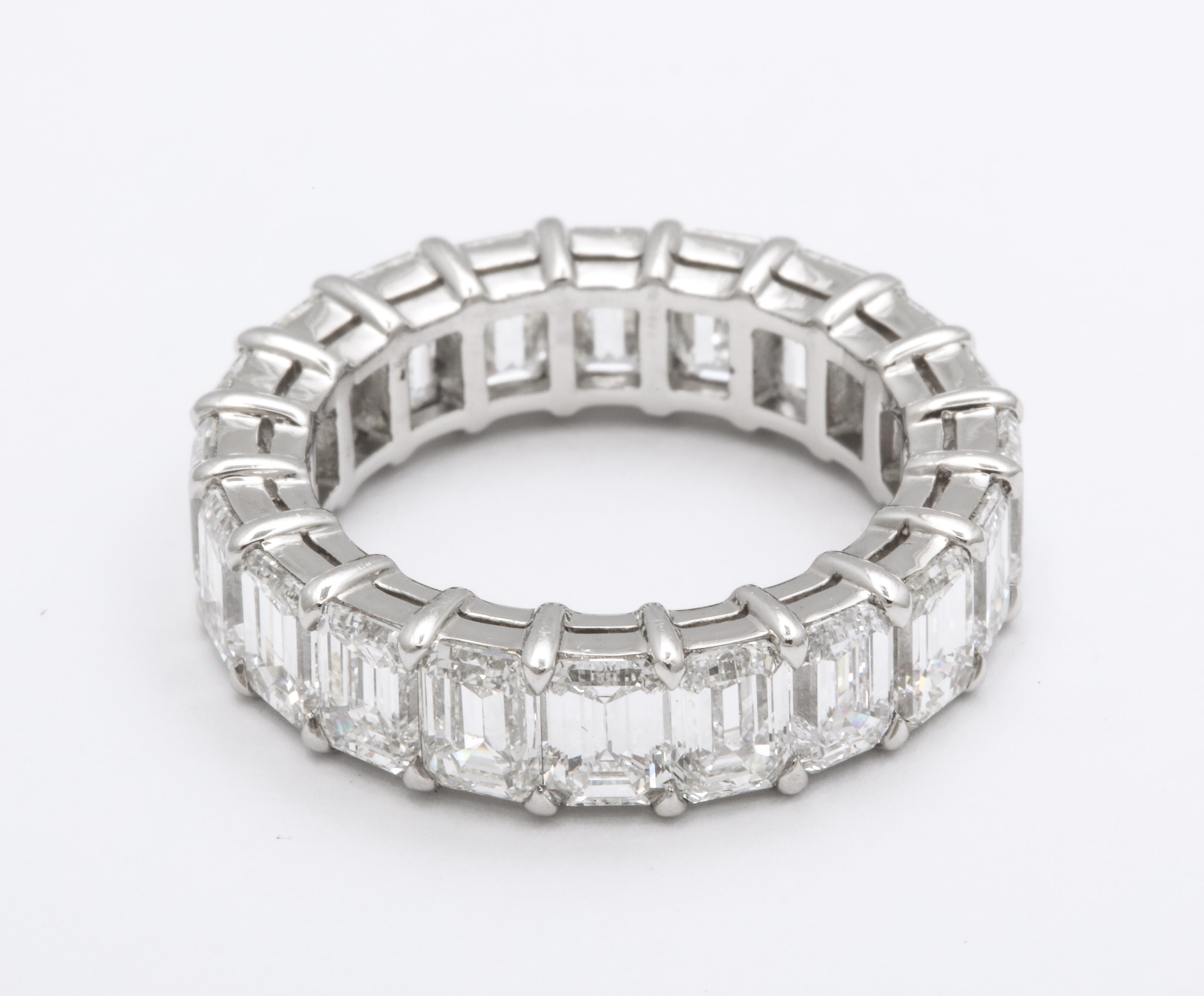 
A timeless band.

5.93 carats of white VS+ emerald cut diamonds set in a custom 18k white gold band.

Size 6

