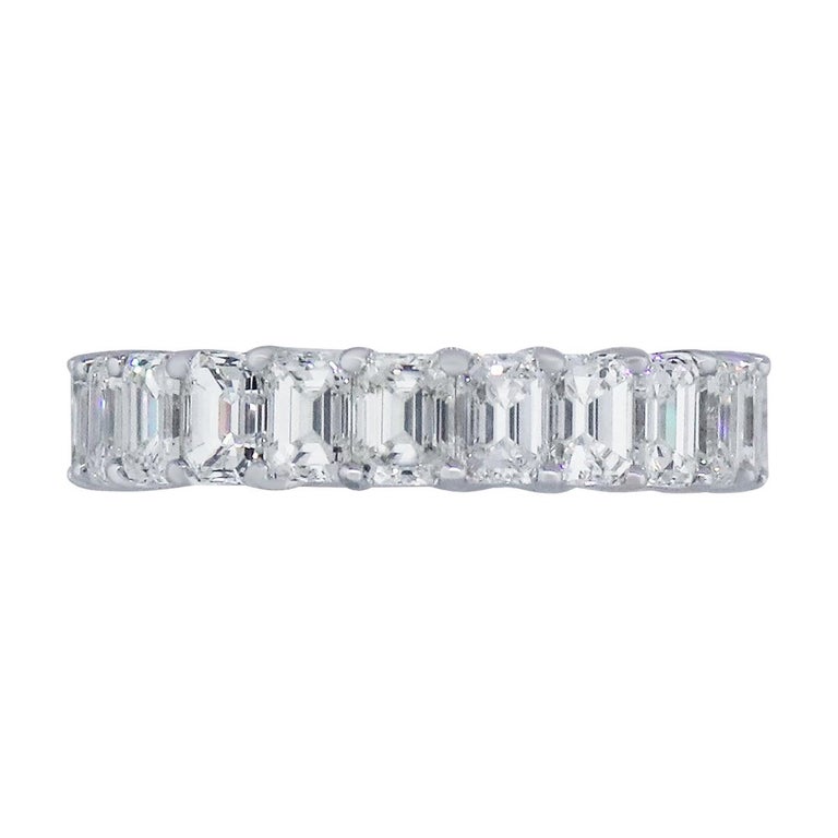 Emerald Cut Diamond Eternity Band For Sale at 1stDibs