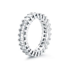 Memory-Damenring aus Platin mit Diamant im Smaragdschliff, 3,25 Karat