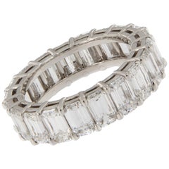 Emerald Cut Diamond Eternity Platinum Ring