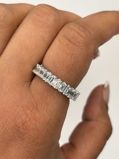2.50ct Emerald-Cut Diamond 14K Gold Eternity Wedding Band Ring