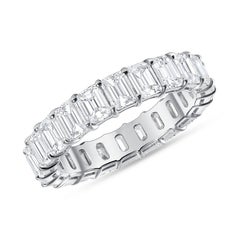 Emerald Cut Diamond 14k (or 18k upon request) Gold Eternity Wedding Band Ring