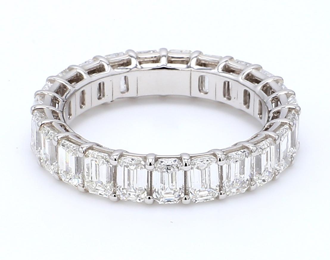Emerald Cut Diamond Eternity Wedding Ring 4.00 Carat For Sale