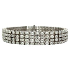 Emerald Cut Diamond Four Line Bracelet in 18KW ( 15.35ct VVS) by Arnav