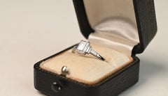 1 Carat Diamond Ring. GIA Emerald Cut Diamond Engagement Ring Platinum G VS2