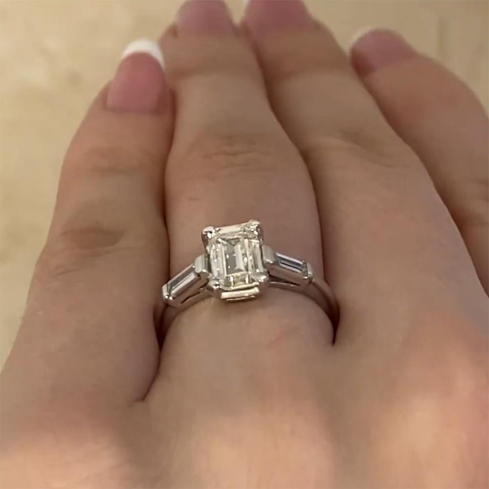 Emerald Cut Diamond Prong-Set Engagement Ring (GIA Approx 1.20-Carats), Platinum In Excellent Condition For Sale In New York, NY