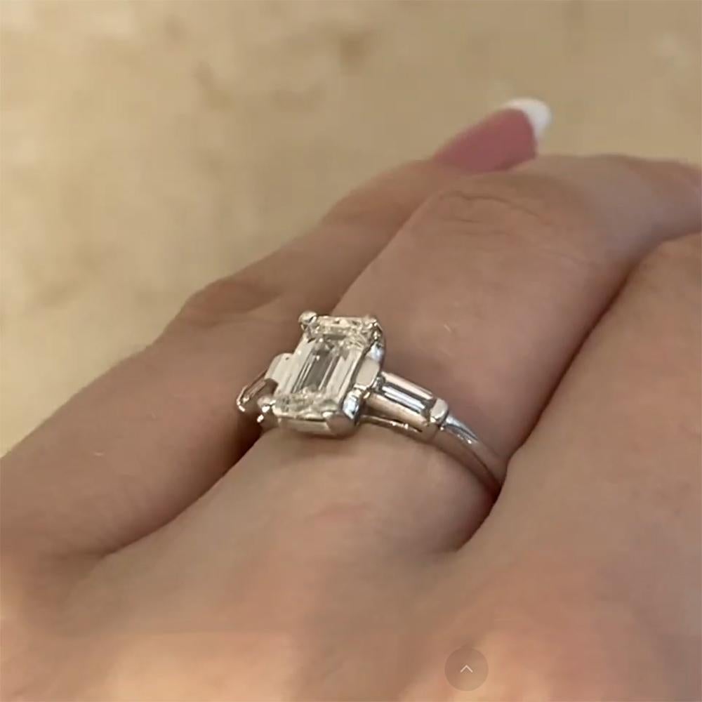Women's Emerald Cut Diamond Prong-Set Engagement Ring (GIA Approx 1.20-Carats), Platinum For Sale