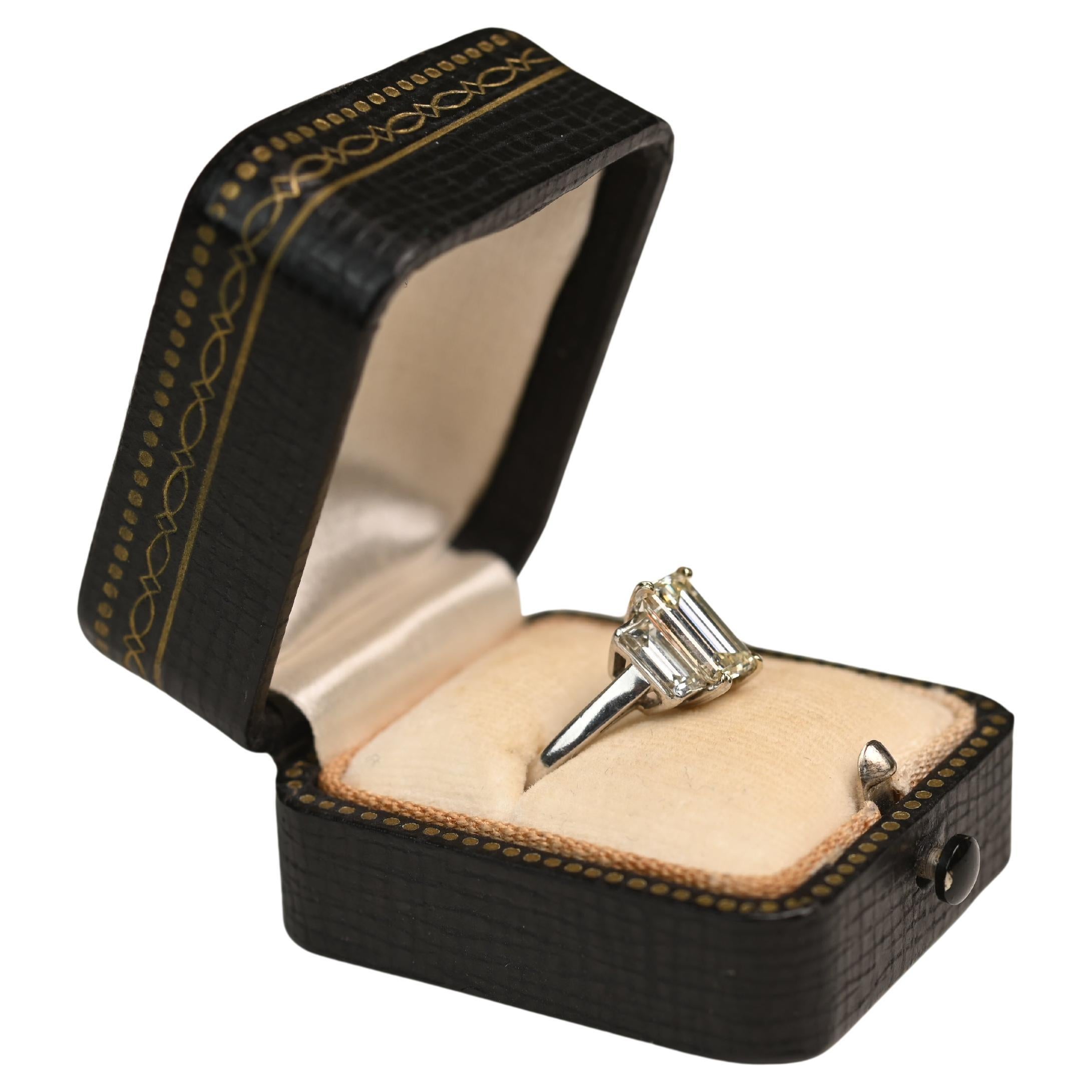 Emerald Cut Diamond Three-Stone Ring (GIA Approx. 1.50-Carats), Platinum