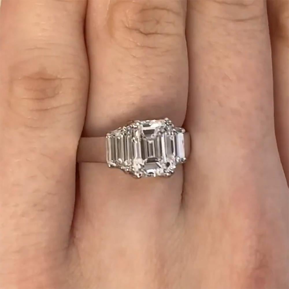 Women's Emerald Cut Diamond Three-Stone Ring (GIA Approx. 2.00-Carats), Platinum For Sale