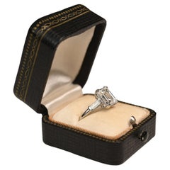 Emerald Cut Diamond Prong-Set Engagement Ring (GIA Approx 3.00-Carats), Platinum