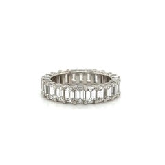 Emerald Cut Diamond Gold Vintage Eternity Band Ring Estate Fine Jewelry