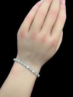 Emerald Cut Diamond Half Bezel Bracelet in Platinum (14.25ct VVS) by Arnav