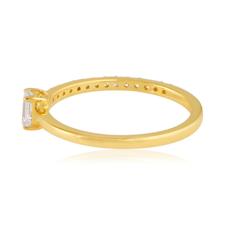 Customizable Emerald Cut Diamond Half Eternity Band Ring 14 Karat ...