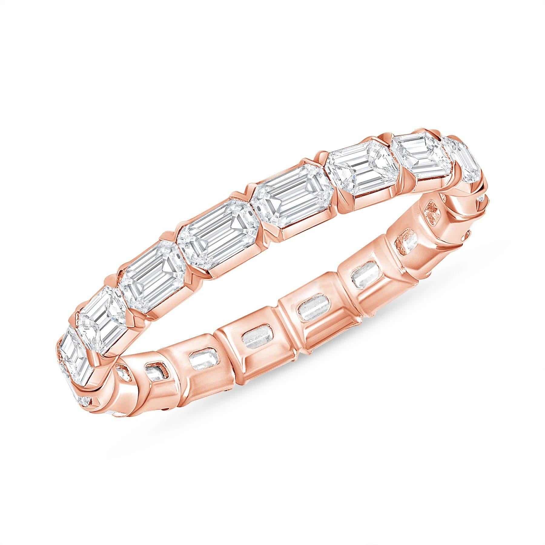 For Sale:  V Prong 14K Gold Emerald Cut Diamond Ring 4