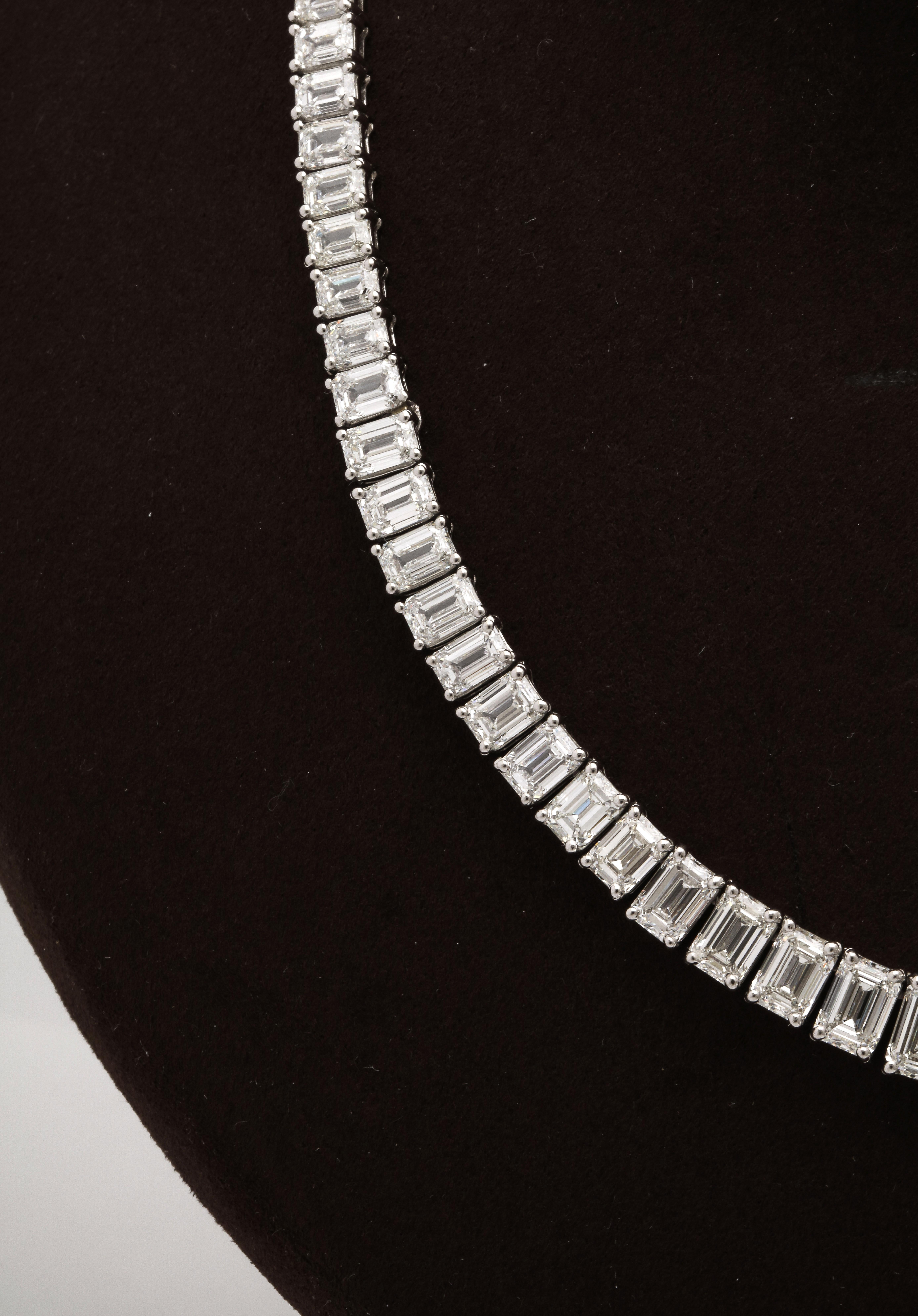 Diamant-Halskette mit Smaragdschliff für Damen oder Herren