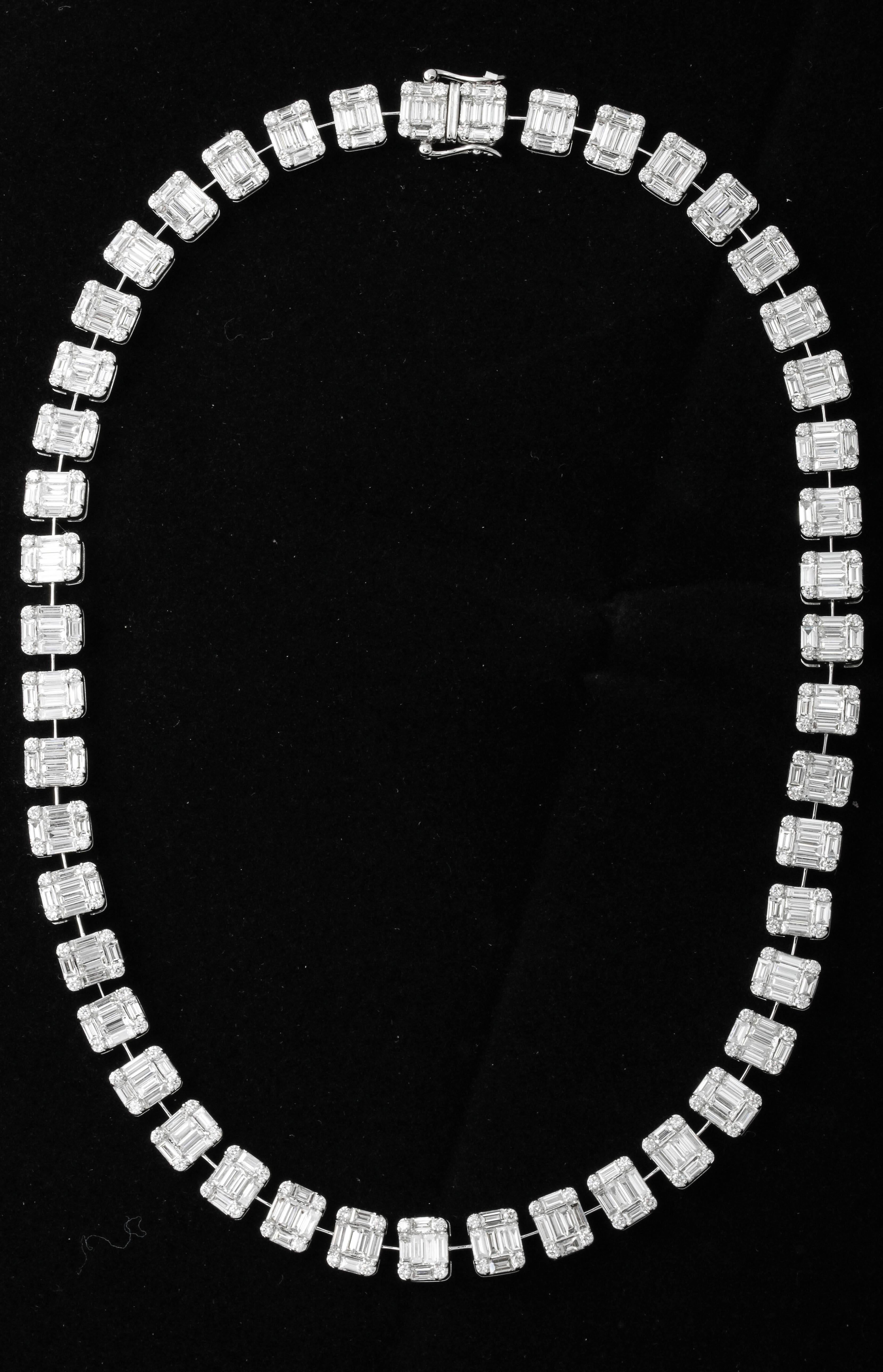 illusion setting diamond necklace