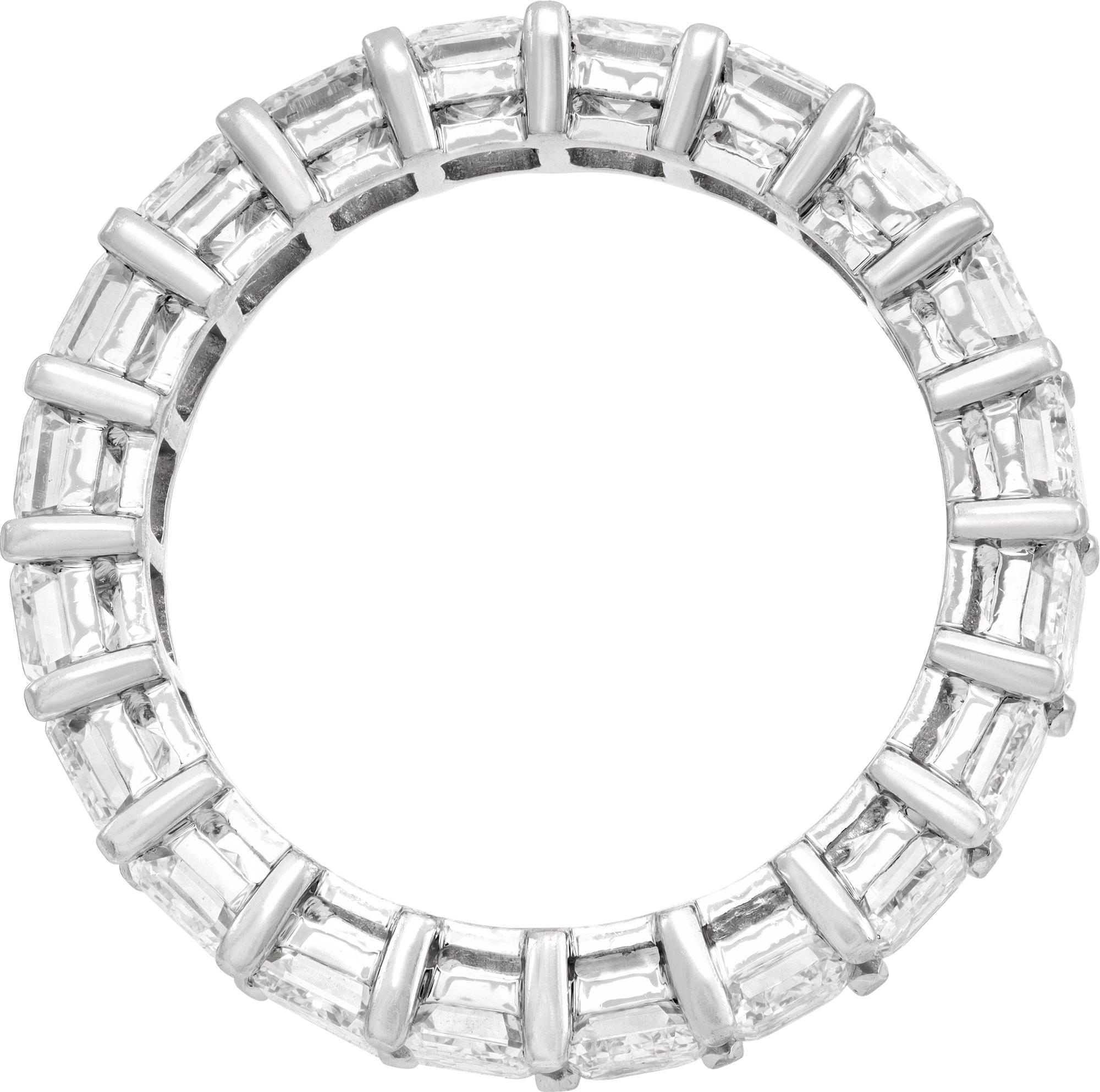 Women's Emerald Cut Diamond Platinum Eternity Band For Sale