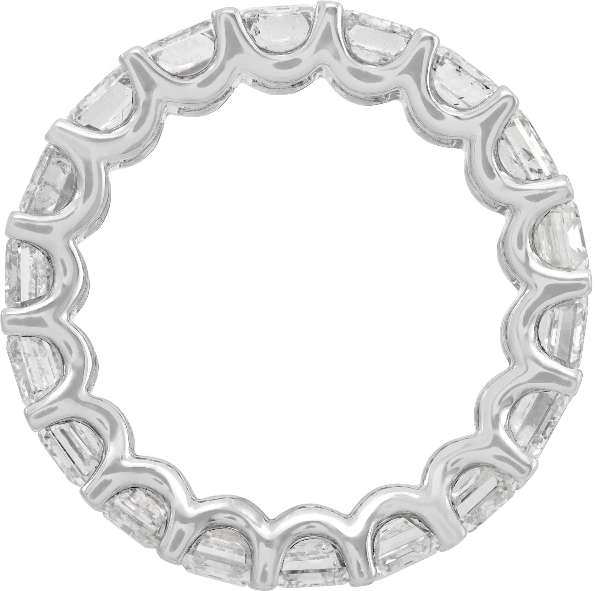 Women's Emerald Cut Diamond Platinum Eternity Band For Sale