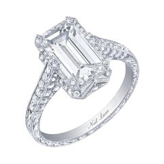 Neil Lane Couture Emerald-Cut Diamond, Platinum Ring