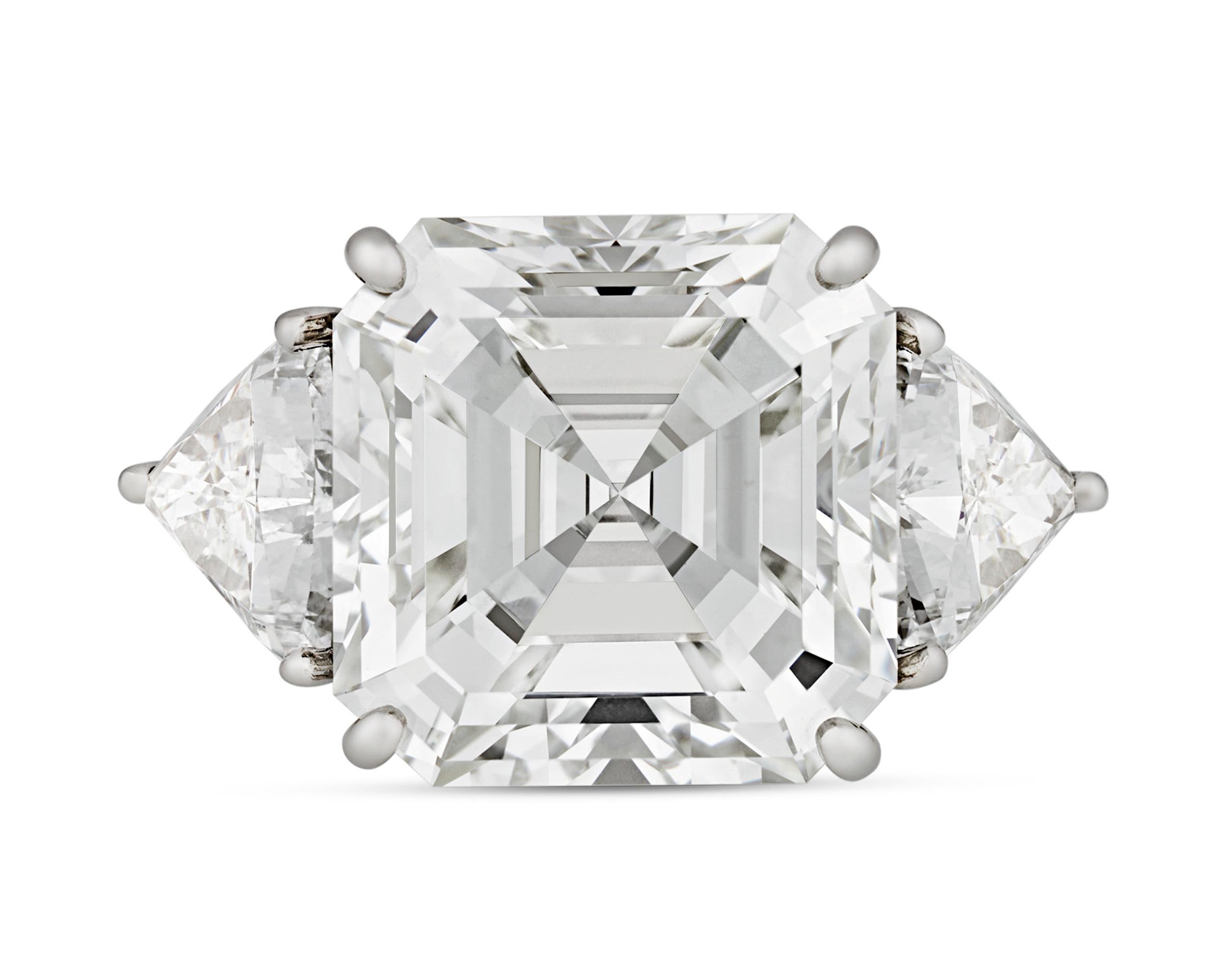 Modern Emerald-Cut Diamond Ring, 13.16 Carat