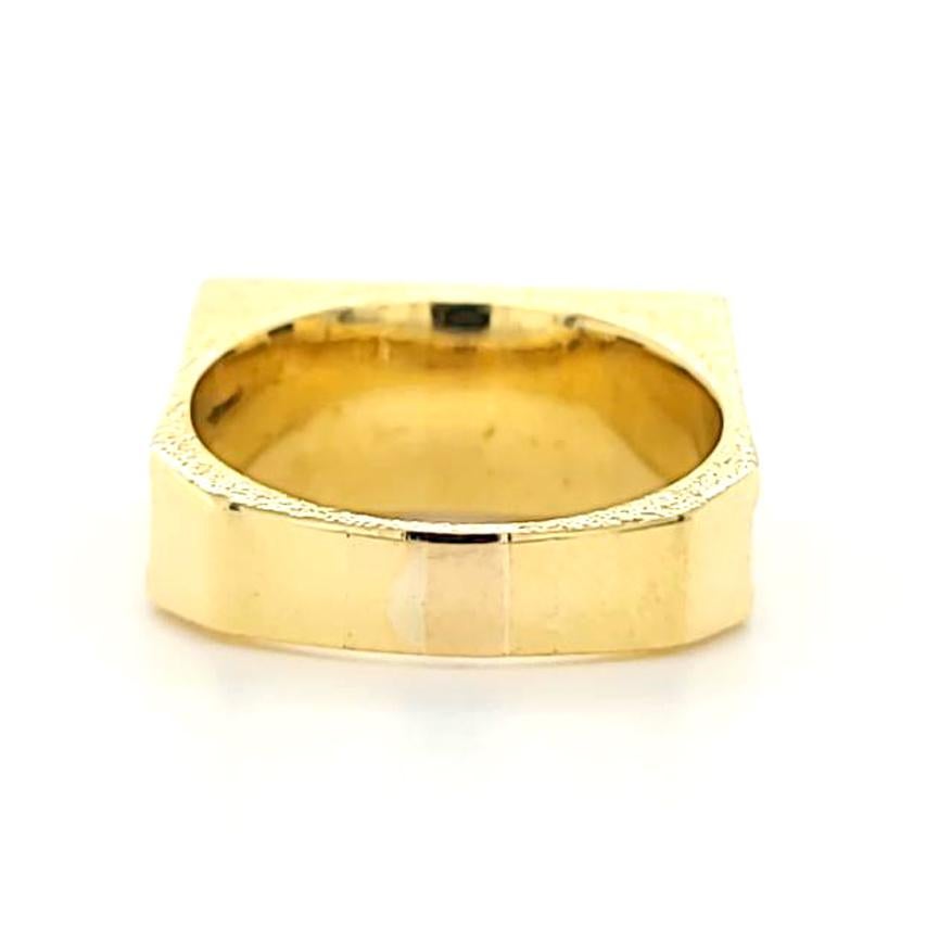 Ring mit Diamanten im Smaragdschliff und modernem quadratischem Top-Design für Damen oder Herren