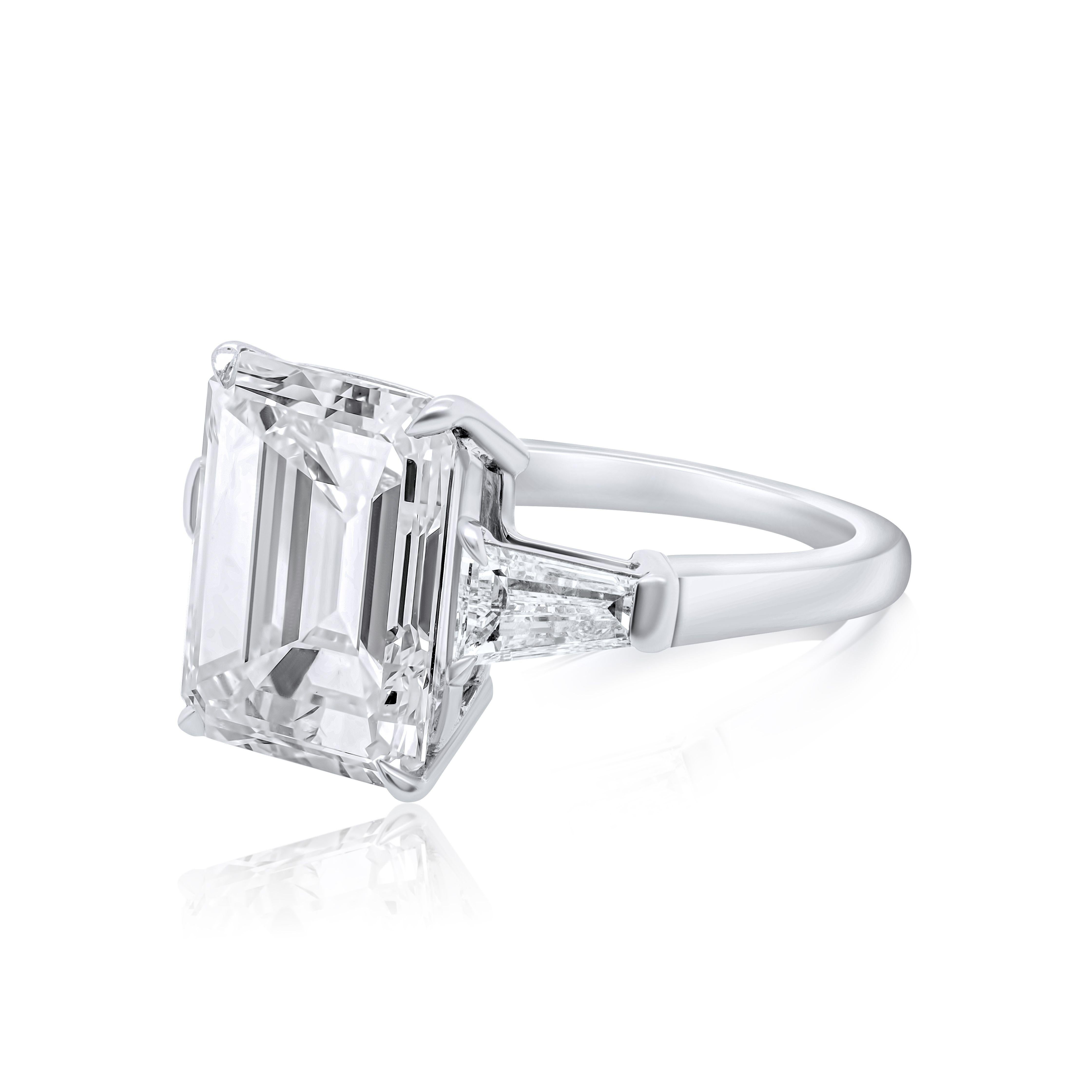 emerald cut engagement ring tapered baguettes