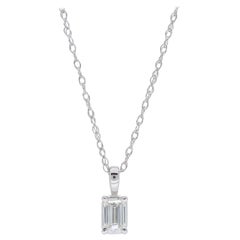 Emerald Cut Diamond Solitaire Necklace