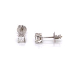 Emerald Cut Diamond Stud Earrings