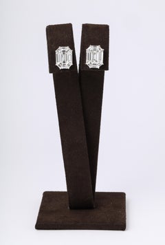 Emerald Cut Diamond Studs Illusion Set