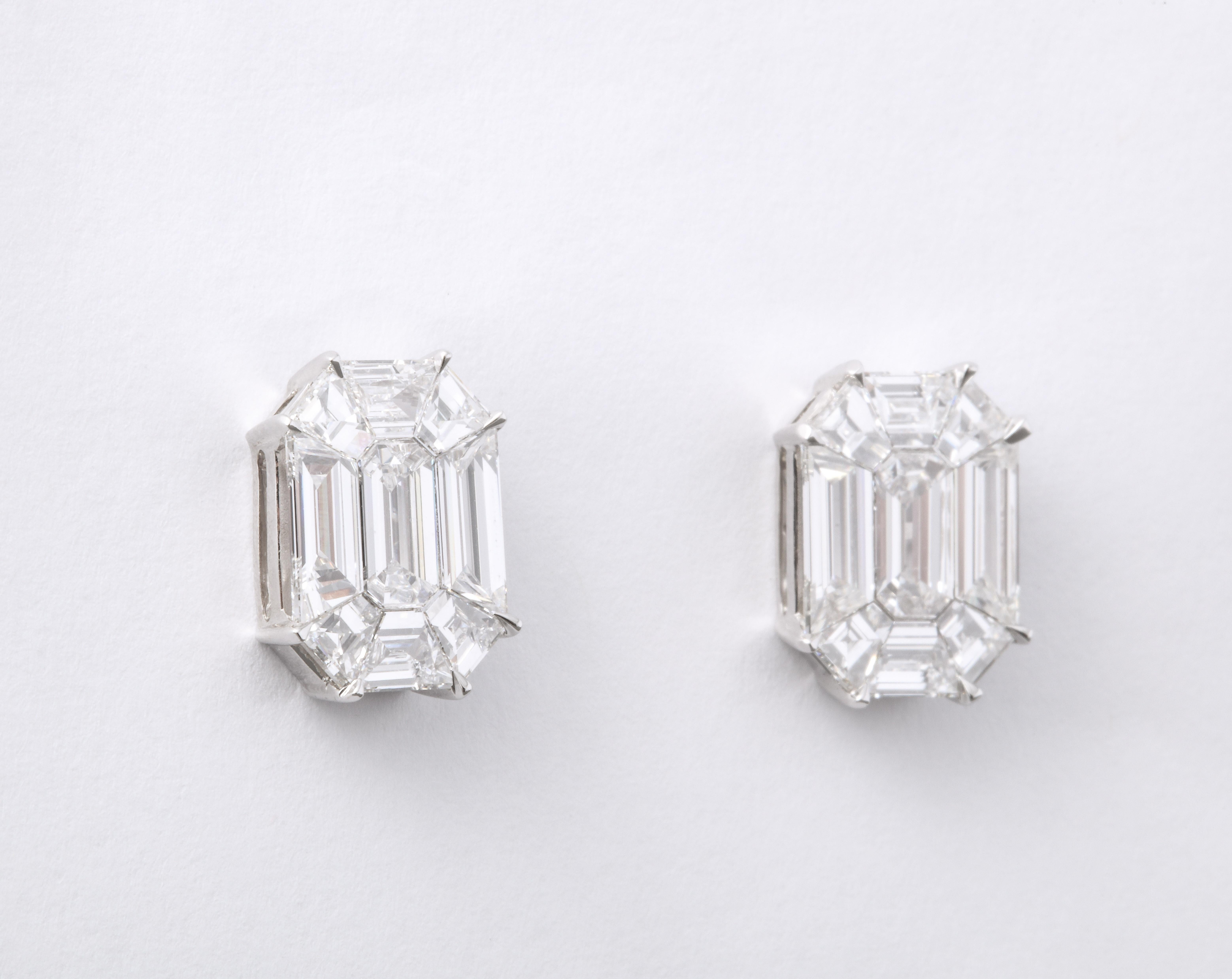 illusion setting diamond earrings