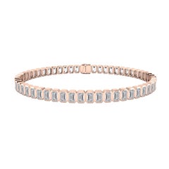 Tanisa Nahata Emerald Cut Diamond Tennis Bracelet in 18 Karat Rose Gold