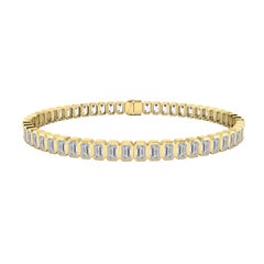 Tanisa Nahata Emerald Cut Diamond Tennis Bracelet in 18 Karat Yellow Gold