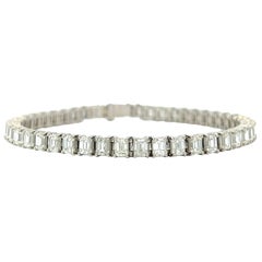 Emerald Cut Diamond Tennis Bracelet in Platinum (11.08ct VVS) by Arnav