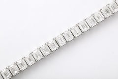 Emerald Cut Diamond Tennis Line Bracelet