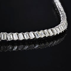 Emerald Cut Diamond Tennis Necklace