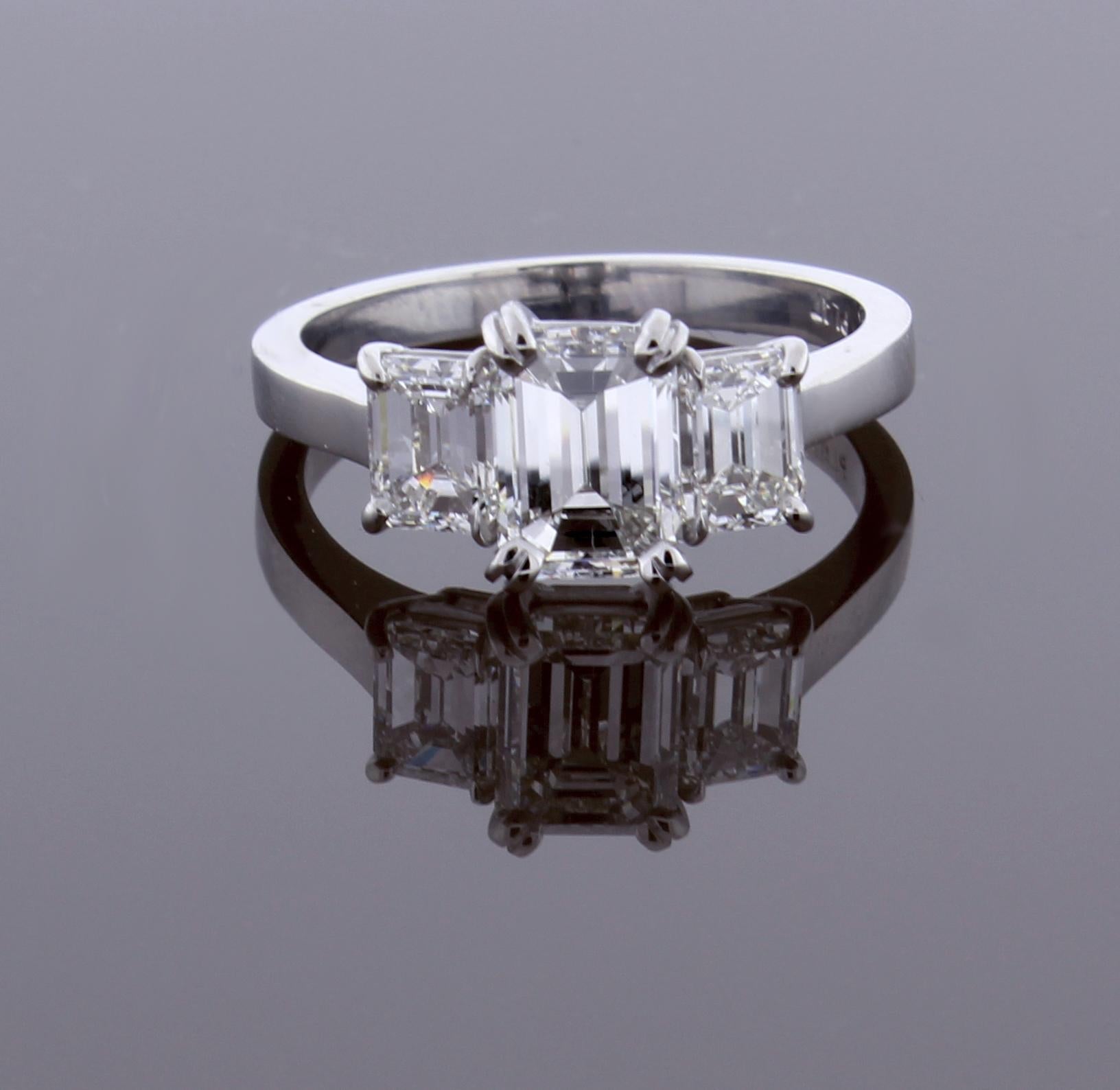 5 stone emerald cut diamond ring