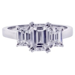 Emerald Cut Diamond Three-Stone Ring