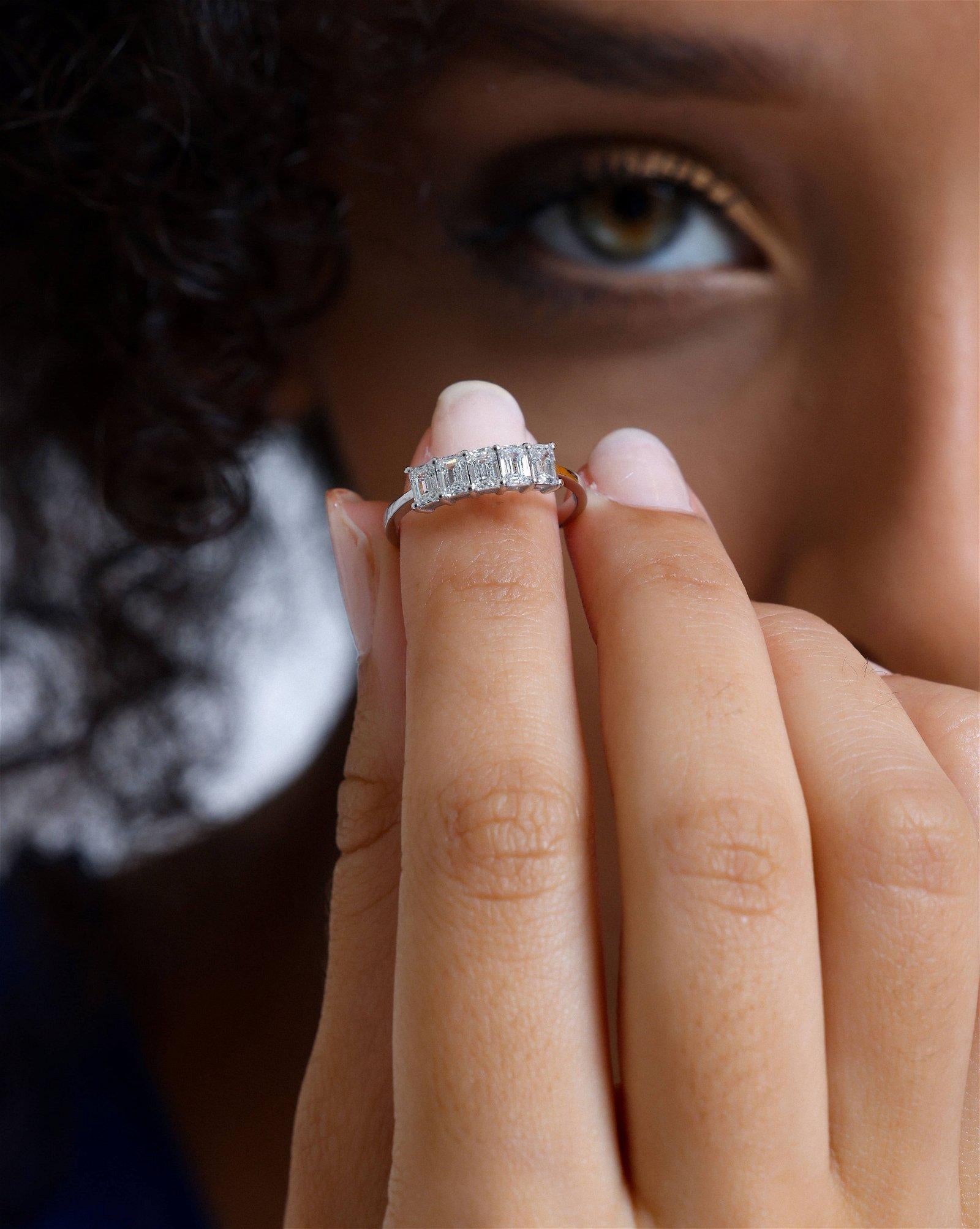 Emerald Cut Diamond Wedding 1.00ct Ring For Sale 3