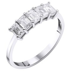 Bague de mariage en diamant taille émeraude 1.00ct