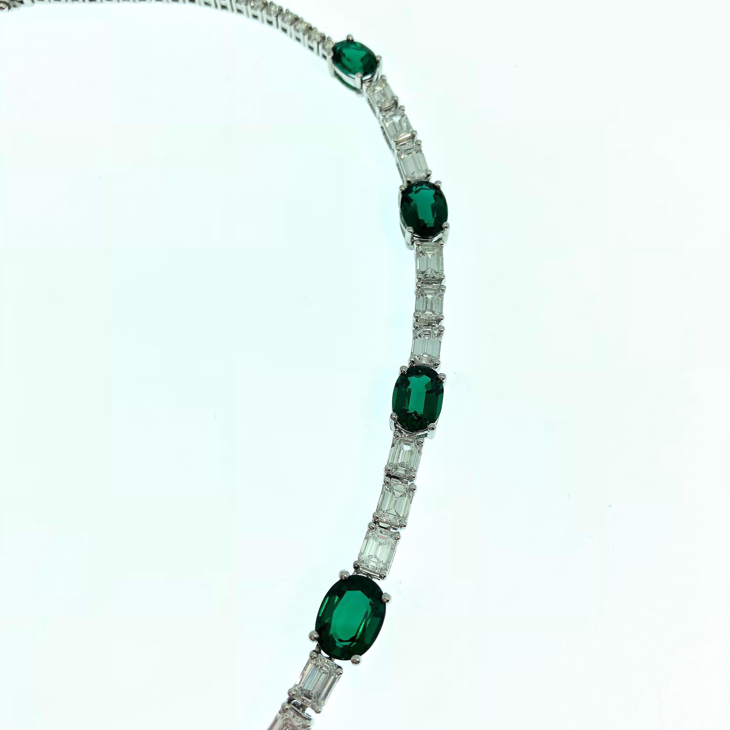 synthetic emerald necklace